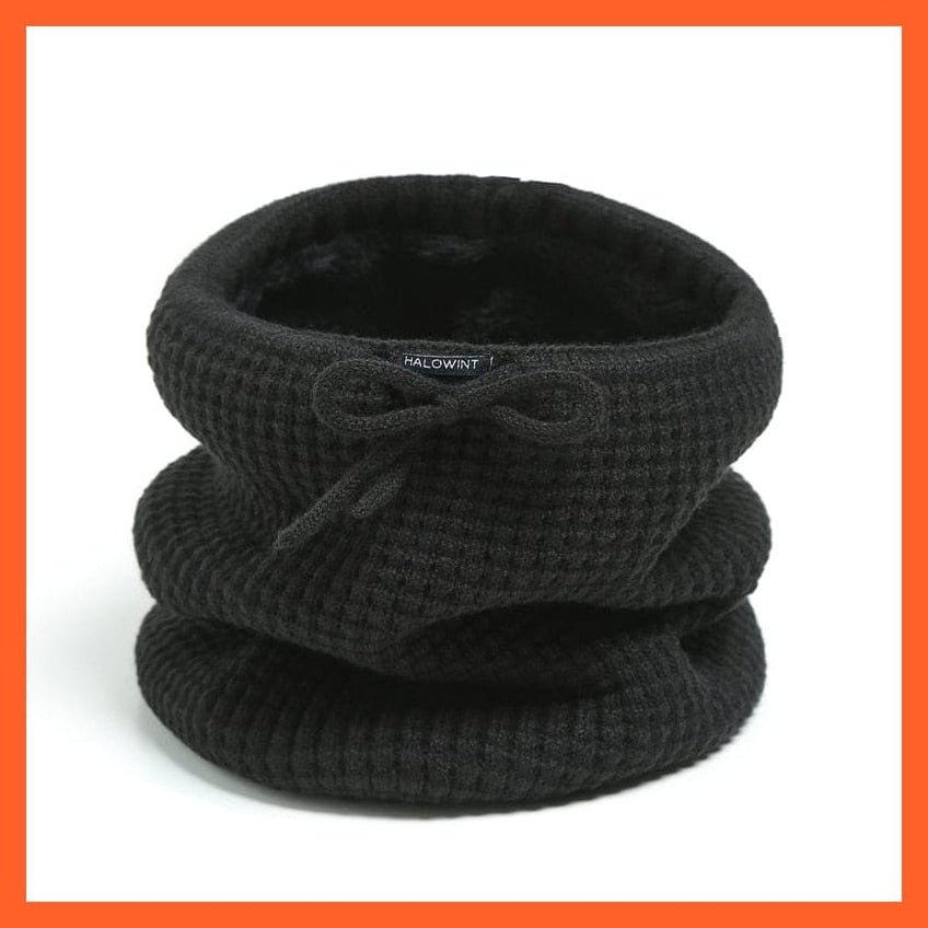 whatagift.com.au Men's Scarf WB37-4 Winter Women Men Solid Knitting Scarf | Thick Warm Velvet Ring High-Quality Muffler