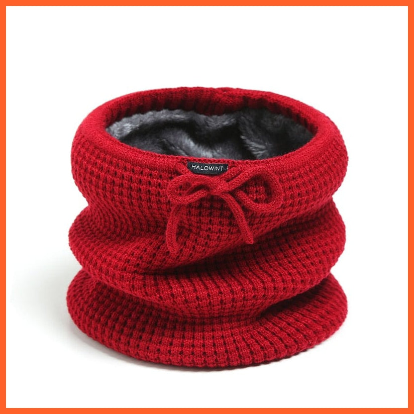 whatagift.com.au Men's Scarf WB37-5 Winter Women Men Solid Knitting Scarf | Thick Warm Velvet Ring High-Quality Muffler
