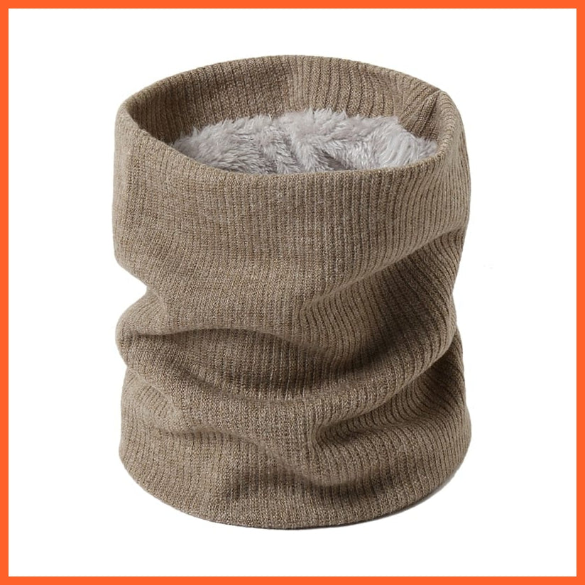whatagift.com.au Men's Scarf WJ74-10 Winter Women Men Solid Knitting Scarf | Thick Warm Velvet Ring High-Quality Muffler