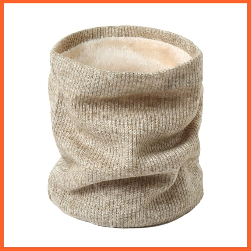 whatagift.com.au Men's Scarf WJ74-11 Winter Women Men Solid Knitting Scarf | Thick Warm Velvet Ring High-Quality Muffler