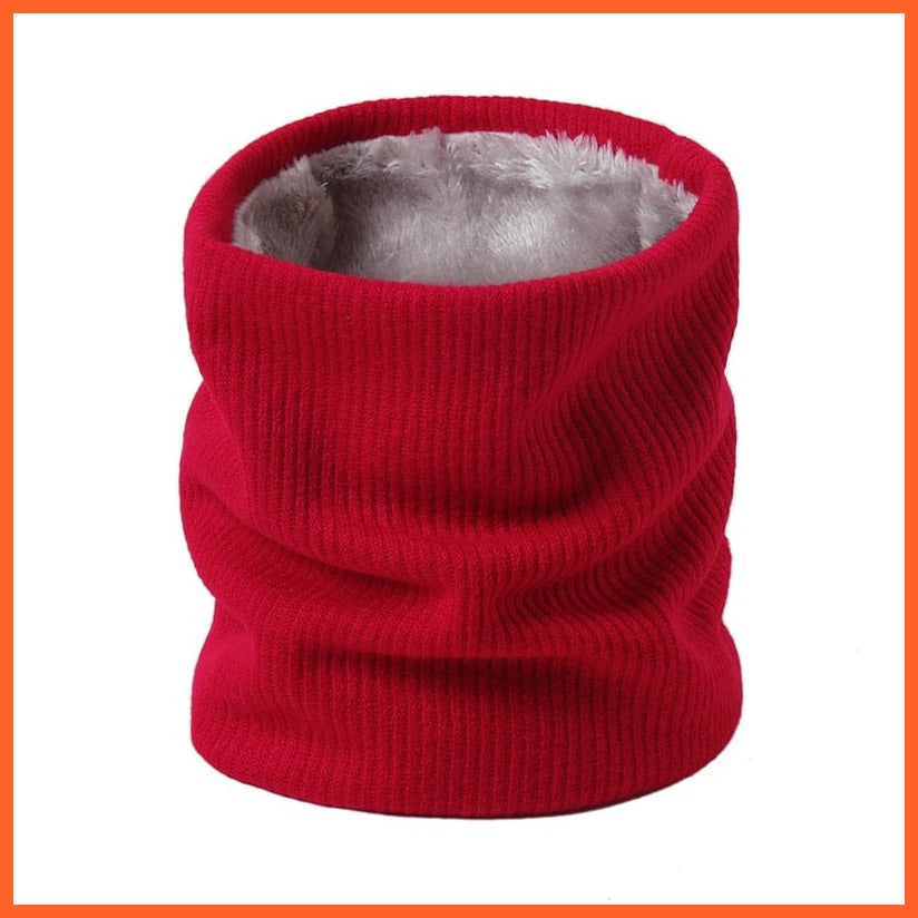 whatagift.com.au Men's Scarf WJ74-12 Winter Women Men Solid Knitting Scarf | Thick Warm Velvet Ring High-Quality Muffler