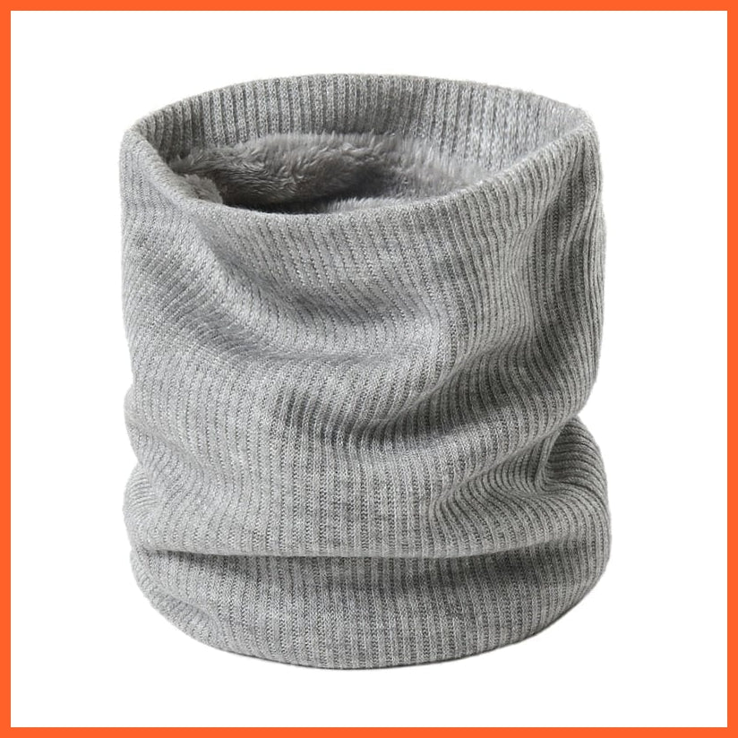 whatagift.com.au Men's Scarf WJ74-16 Winter Women Men Solid Knitting Scarf | Thick Warm Velvet Ring High-Quality Muffler
