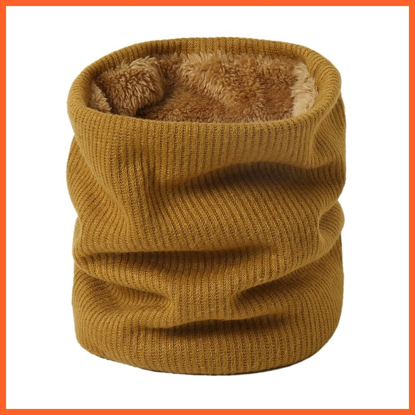 whatagift.com.au Men's Scarf WJ74-2 Winter Women Men Solid Knitting Scarf | Thick Warm Velvet Ring High-Quality Muffler