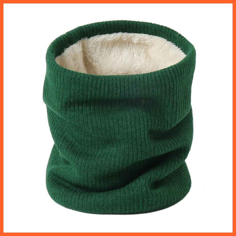 whatagift.com.au Men's Scarf WJ74-4 Winter Women Men Solid Knitting Scarf | Thick Warm Velvet Ring High-Quality Muffler