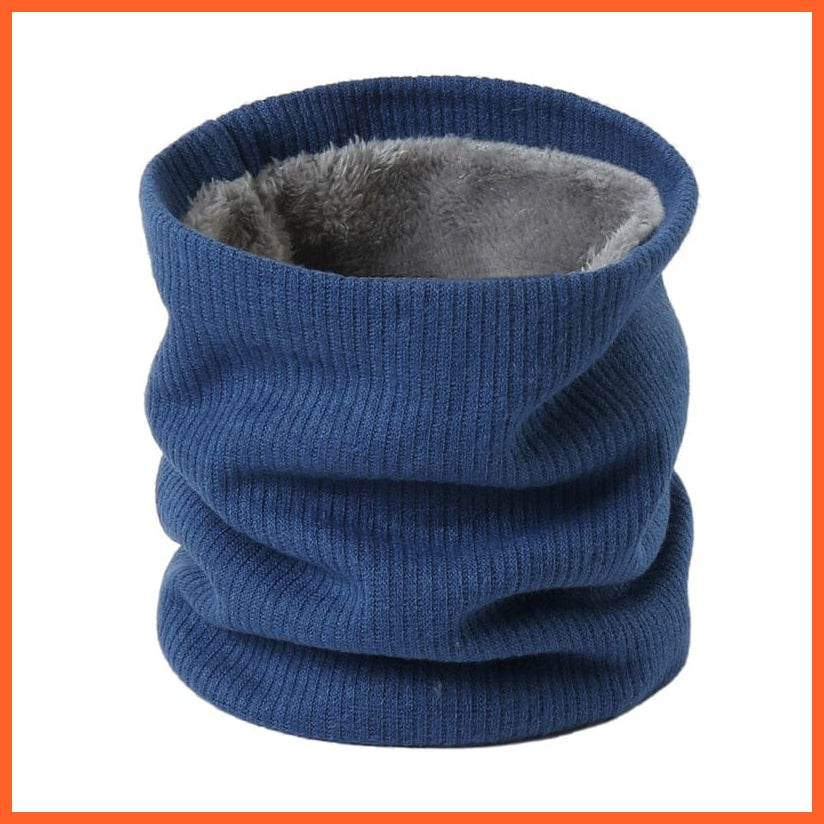 whatagift.com.au Men's Scarf WJ74-6 Winter Women Men Solid Knitting Scarf | Thick Warm Velvet Ring High-Quality Muffler