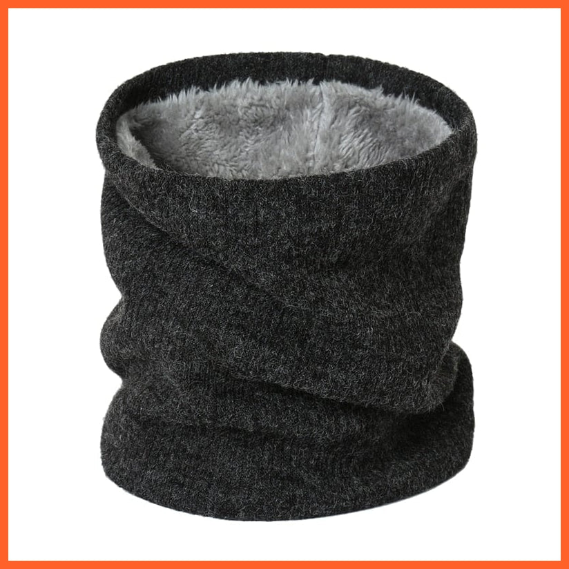whatagift.com.au Men's Scarf WJ74-8 Winter Women Men Solid Knitting Scarf | Thick Warm Velvet Ring High-Quality Muffler