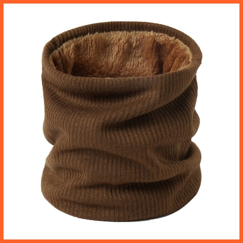 whatagift.com.au Men's Scarf WJ74-9 Winter Women Men Solid Knitting Scarf | Thick Warm Velvet Ring High-Quality Muffler