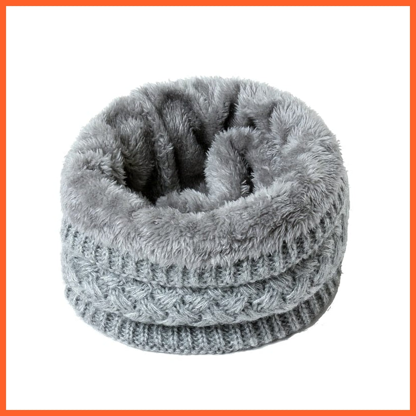 whatagift.com.au Men's Scarf WJ75-13 Winter Women Men Solid Knitting Scarf | Thick Warm Velvet Ring High-Quality Muffler
