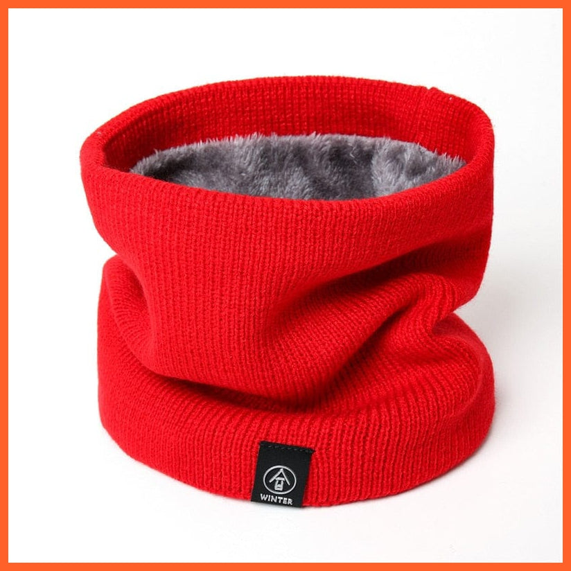 whatagift.com.au Men's Scarf WJ99-11 Winter Women Men Solid Knitting Scarf | Thick Warm Velvet Ring High-Quality Muffler