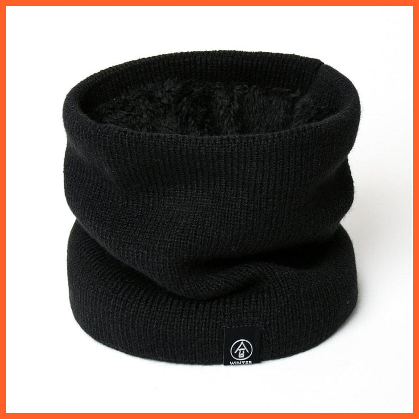 whatagift.com.au Men's Scarf WJ99-2 Winter Women Men Solid Knitting Scarf | Thick Warm Velvet Ring High-Quality Muffler