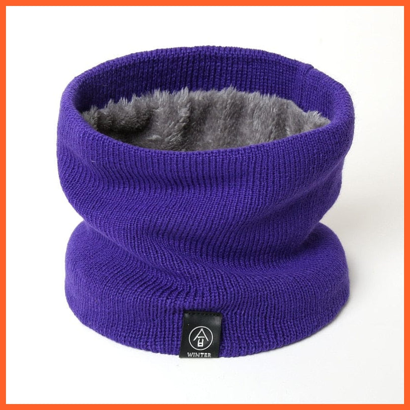 whatagift.com.au Men's Scarf WJ99-9 Winter Women Men Solid Knitting Scarf | Thick Warm Velvet Ring High-Quality Muffler
