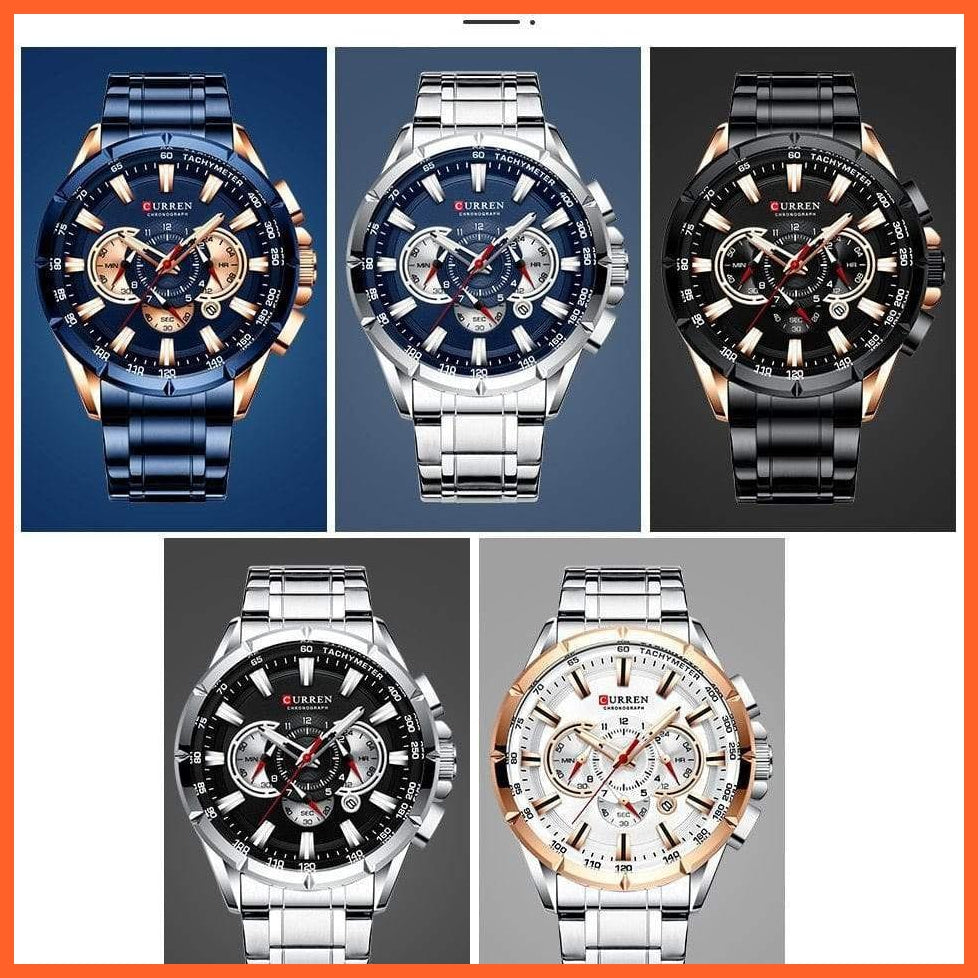 Mens Watches Top Brand Luxury Chronograph Quartz Men Watch Waterproof Sport Wrist Watch Men Stainless Steel Watch | whatagift.com.au.