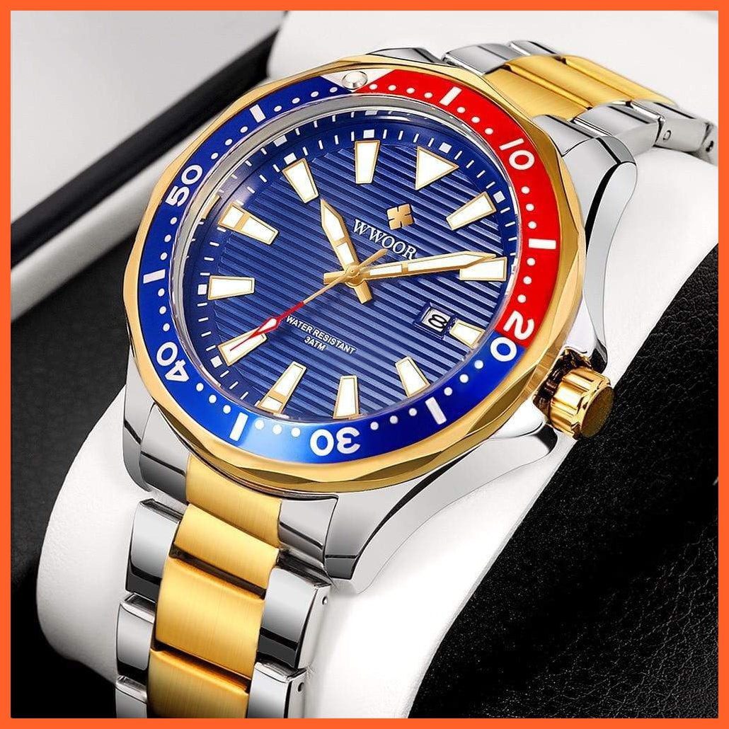 New Luxury Military Gold Watch Mens Sports Diver Quartz 30Atm Waterproof Luminous Date Wristwatches | whatagift.com.au.