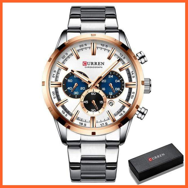 Top Brand Luxury Sports Quartz Mens Watches | Full Steel Waterproof Chronograph Mens Wristwatch | whatagift.com.au.