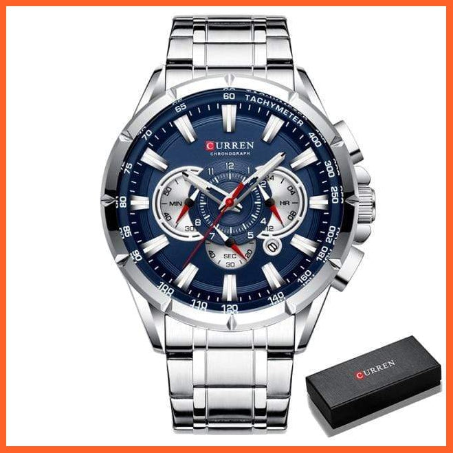 Mens Watches Top Brand Luxury Chronograph Quartz Men Watch Waterproof Sport Wrist Watch Men Stainless Steel Watch | whatagift.com.au.