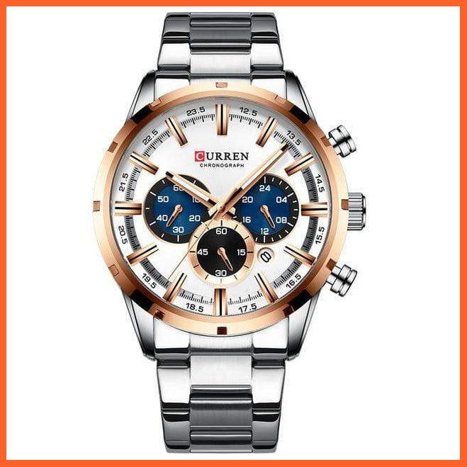 Top Brand Luxury Sports Quartz Mens Watches | Full Steel Waterproof Chronograph Mens Wristwatch | whatagift.com.au.