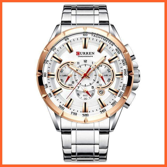 Mens Watches Top Brand Luxury Chronograph Quartz Men Watch Waterproof Sport Wrist Watch Men Stainless Steel Watch | whatagift.com.au.