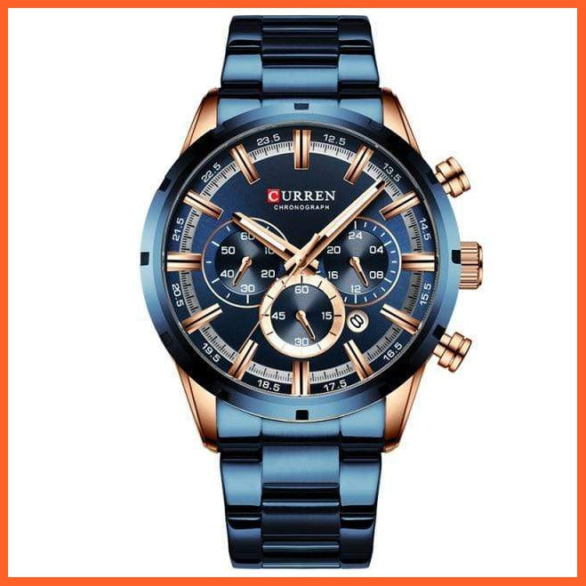 Top Brand Luxury Sports Quartz Mens Watches | Full Steel Waterproof Chronograph Mens Wristwatch | whatagift.com.au.