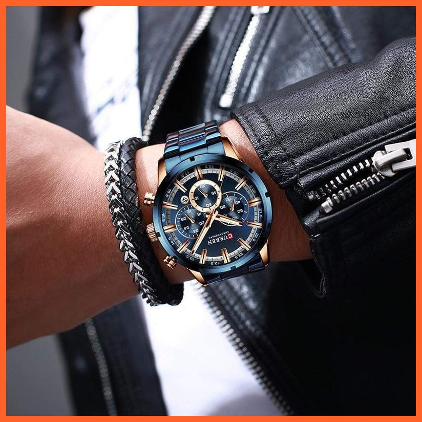 Top Brand Luxury Sports Quartz Mens Watches | Full Steel Waterproof Chronograph Mens Wristwatch | whatagift.com.au.