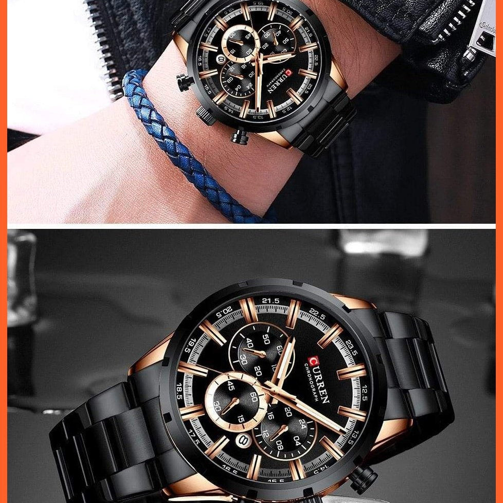 Top Brand Luxury Sports Quartz Mens Watches | Full Steel Waterproof Chronograph Mens Wristwatch | whatagift.com.au.