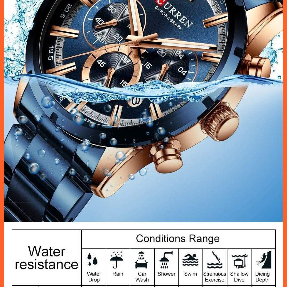 Top Brand Luxury Sports Quartz Mens Watches | Full Steel Waterproof Chronograph Mens Wristwatch | whatagift.com.au.