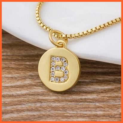 Gold Plated Luxury A-Z Initial Letters Pendant Chain Necklaces | whatagift.com.au.