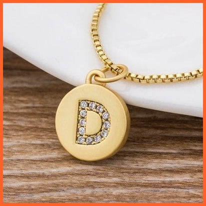 Gold Plated Luxury A-Z Initial Letters Pendant Chain Necklaces | whatagift.com.au.