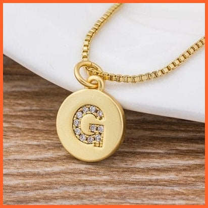 Gold Plated Luxury A-Z Initial Letters Pendant Chain Necklaces | whatagift.com.au.