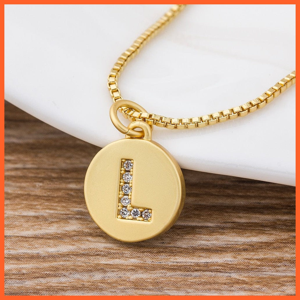 Gold Plated Luxury A-Z Initial Letters Pendant Chain Necklaces | whatagift.com.au.