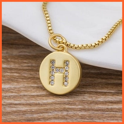 Gold Plated Luxury A-Z Initial Letters Pendant Chain Necklaces | whatagift.com.au.