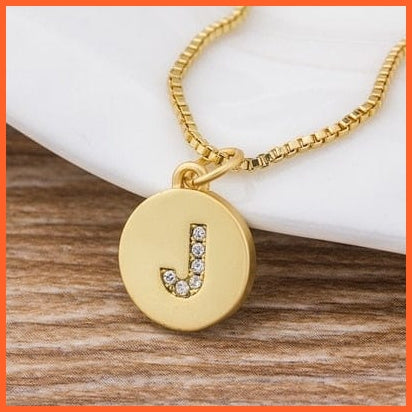 Gold Plated Luxury A-Z Initial Letters Pendant Chain Necklaces | whatagift.com.au.