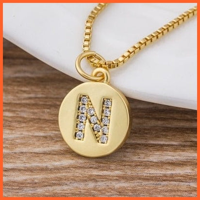 Gold Plated Luxury A-Z Initial Letters Pendant Chain Necklaces | whatagift.com.au.