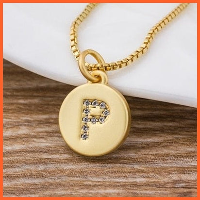 Gold Plated Luxury A-Z Initial Letters Pendant Chain Necklaces | whatagift.com.au.