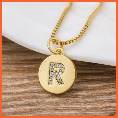 Gold Plated Luxury A-Z Initial Letters Pendant Chain Necklaces | whatagift.com.au.