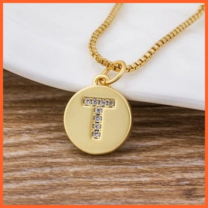 Gold Plated Luxury A-Z Initial Letters Pendant Chain Necklaces | whatagift.com.au.