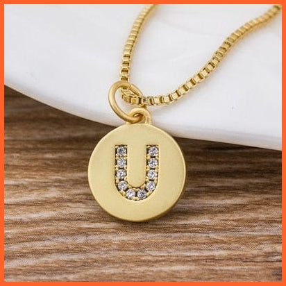 Gold Plated Luxury A-Z Initial Letters Pendant Chain Necklaces | whatagift.com.au.