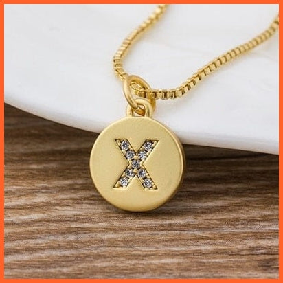 Gold Plated Luxury A-Z Initial Letters Pendant Chain Necklaces | whatagift.com.au.