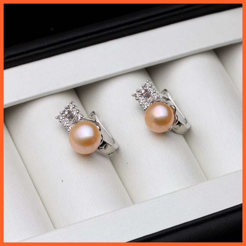 whatagift.com.au pink pearl earring Silver Earrings With Black Natural Freshwater Pearl