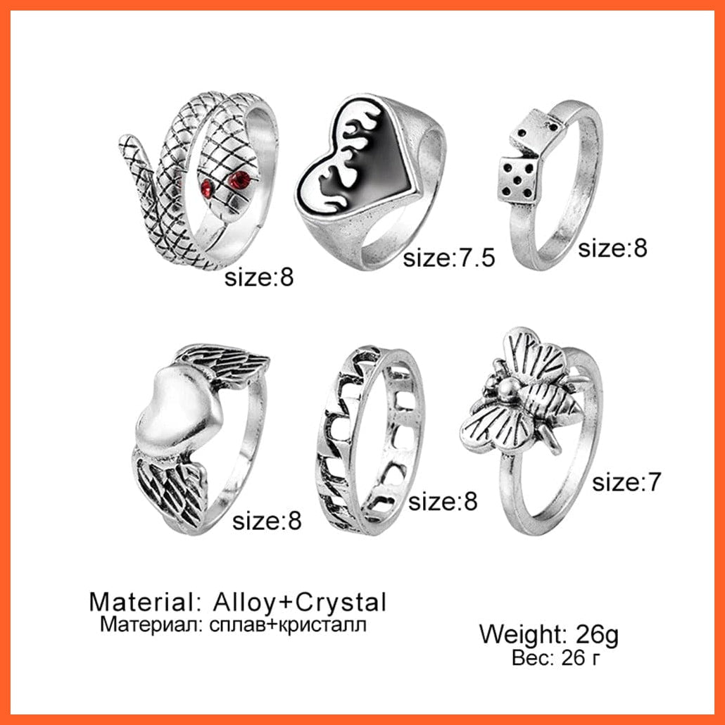 Exquisite Collection Of Retro Silver Color Ring Set For Women | whatagift.com.au.