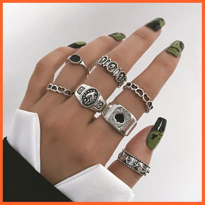 Exquisite Collection Of Retro Silver Color Ring Set For Women | whatagift.com.au.