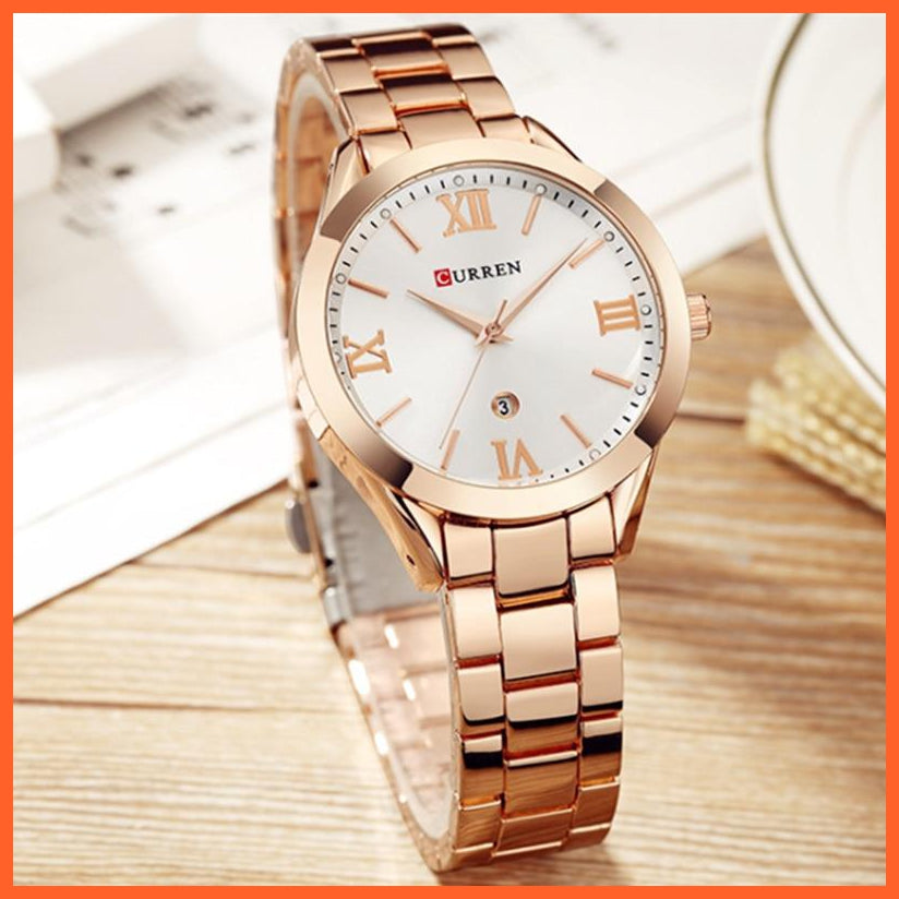 Women Gold Stainless Steel Watches | Fashion Gold Women Watches Stainless Steel Ultra Thin Romantic Quartz Watches | whatagift.com.au.