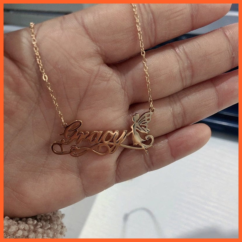 whatagift.com.au Rose Gold Color / 45cm / China|necklace 4 Handmade Custom Personalized Name Necklace For Women