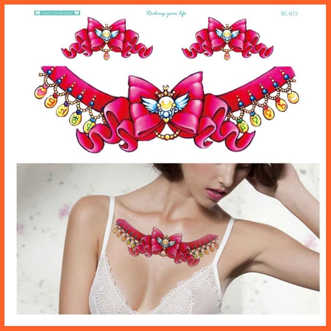 1Piece Temp Body Art Lower Back Temporary Tattoos | Fantasy Fake Tattoo For Women Girls Butterfly Flower Waterproof Stickers | whatagift.com.au.