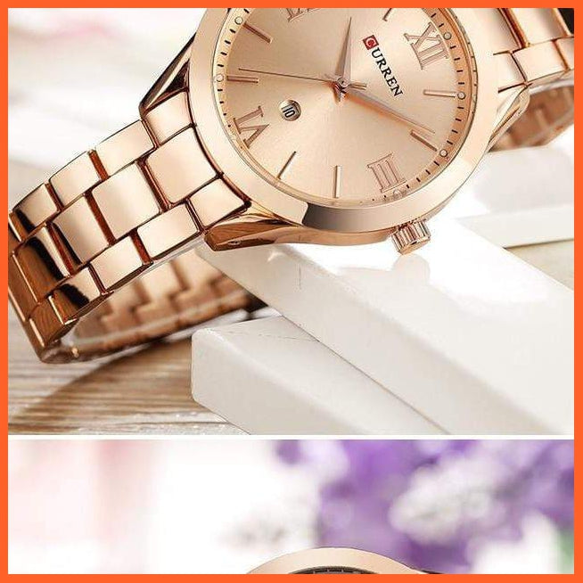 Women Gold Stainless Steel Watches | Fashion Gold Women Watches Stainless Steel Ultra Thin Romantic Quartz Watches | whatagift.com.au.