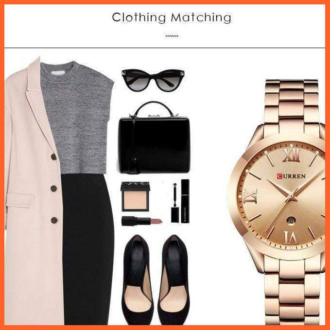 Women Gold Stainless Steel Watches | Fashion Gold Women Watches Stainless Steel Ultra Thin Romantic Quartz Watches | whatagift.com.au.