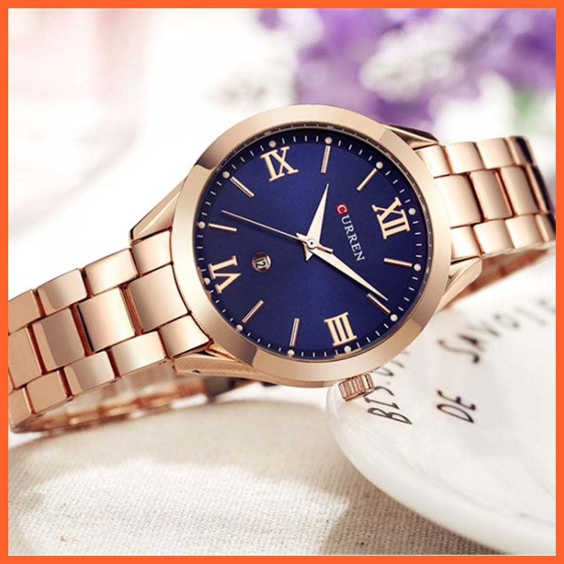 Women Gold Stainless Steel Watches | Fashion Gold Women Watches Stainless Steel Ultra Thin Romantic Quartz Watches | whatagift.com.au.