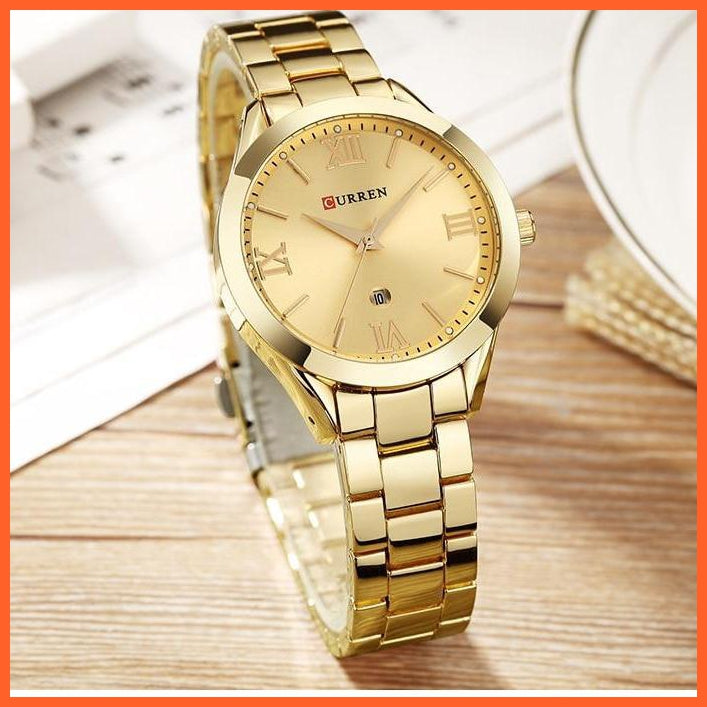 Women Gold Stainless Steel Watches | Fashion Gold Women Watches Stainless Steel Ultra Thin Romantic Quartz Watches | whatagift.com.au.