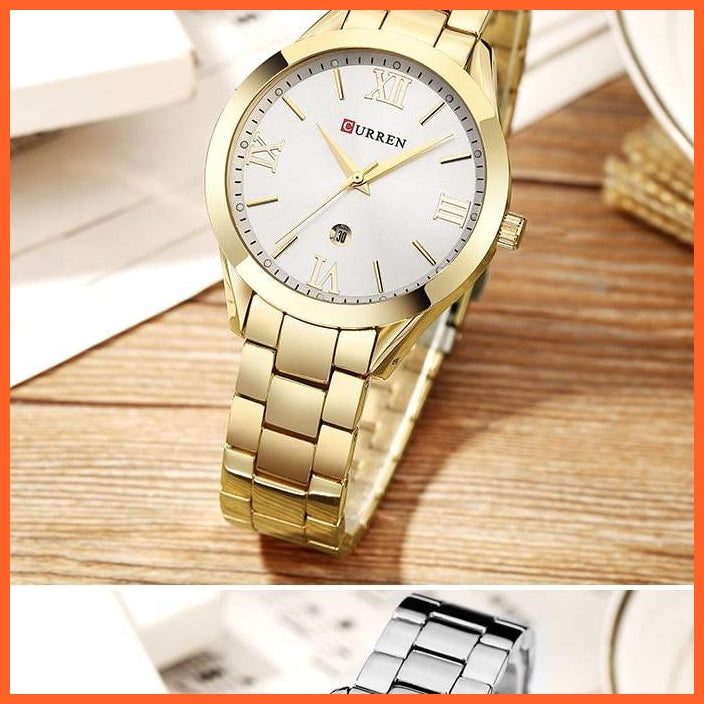Women Gold Stainless Steel Watches | Fashion Gold Women Watches Stainless Steel Ultra Thin Romantic Quartz Watches | whatagift.com.au.