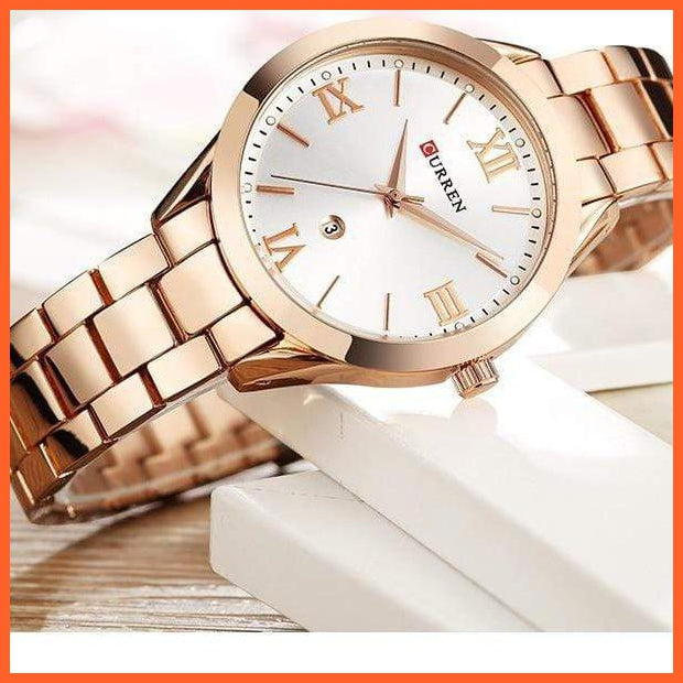 Women Gold Stainless Steel Watches | Fashion Gold Women Watches Stainless Steel Ultra Thin Romantic Quartz Watches | whatagift.com.au.