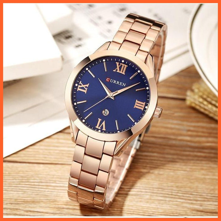 Women Gold Stainless Steel Watches | Fashion Gold Women Watches Stainless Steel Ultra Thin Romantic Quartz Watches | whatagift.com.au.